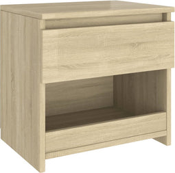 vidaXL - Nachtkastje - 40x30x39 - cm - bewerkt - hout - sonoma - eikenkleurig