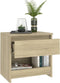 vidaXL - Nachtkastje - 40x30x39 - cm - bewerkt - hout - sonoma - eikenkleurig