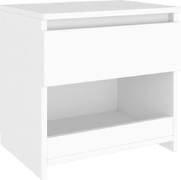 vidaXL - Nachtkastje - 40x30x39 - cm - bewerkt - hout - wit