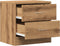 vidaXL - Nachtkastje - 40x30x40 - cm - bewerkt - hout - artisanaal - eikenkleurig