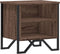 vidaXL - Nachtkastje - 40x30x40 - cm - bewerkt - hout - bruin - eikenkleur