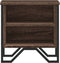 vidaXL - Nachtkastje - 40x30x40 - cm - bewerkt - hout - bruin - eikenkleur