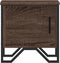 vidaXL - Nachtkastje - 40x30x40 - cm - bewerkt - hout - bruin - eikenkleur