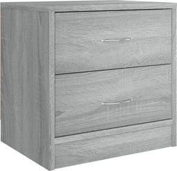 vidaXL - Nachtkastje - 40x30x40 - cm - bewerkt - hout - grijs - sonoma - eikenkleurig
