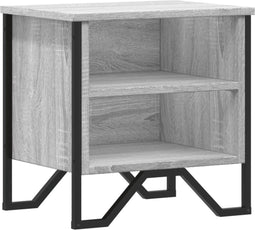 vidaXL - Nachtkastje - 40x30x40 - cm - bewerkt - hout - grijs - sonoma - eikenkleurig
