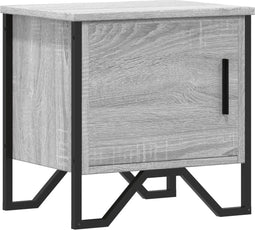vidaXL - Nachtkastje - 40x30x40 - cm - bewerkt - hout - grijs - sonoma - eikenkleurig