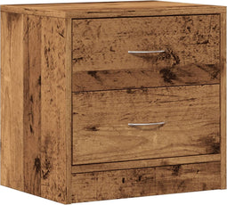 vidaXL - Nachtkastje - 40x30x40 - cm - bewerkt - hout - oud - houtkleurig