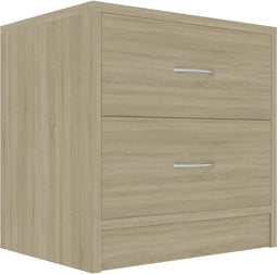 vidaXL - Nachtkastje - 40x30x40 - cm - bewerkt - hout - sonoma - eikenkleurig