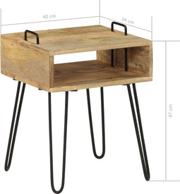 vidaXL - Nachtkastje - 40x30x47 - cm - massief - mangohout