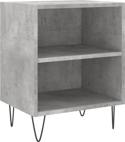 vidaXL - Nachtkastje - 40x30x50 - cm - bewerkt - hout - betongrijs