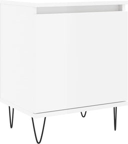 vidaXL - Nachtkastje - 40x30x50 - cm - bewerkt - hout - hoogglans - wit