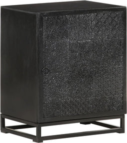 vidaXL - Nachtkastje - 40x30x50 - cm - massief - acaciahout - en - mangohout - zwart