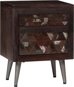 vidaXL - Nachtkastje - 40x30x50 - cm - massief - gerecycled - hout