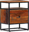 vidaXL - Nachtkastje - 40x30x50 - cm - massief - gerecycled - hout - en - staal