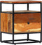 vidaXL - Nachtkastje - 40x30x50 - cm - massief - gerecycled - hout - en - staal