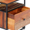 vidaXL - Nachtkastje - 40x30x50 - cm - massief - gerecycled - hout - en - staal