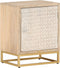 vidaXL - Nachtkastje - 40x30x50 - cm - massief - mangohout - en - ijzer