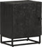 vidaXL - Nachtkastje - 40x30x50 - cm - massief - mangohout - en - ijzer - zwart