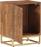 vidaXL - Nachtkastje - 40x30x50 - cm - massief - mangohout - en - ijzer