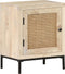 vidaXL - Nachtkastje - 40x30x50 - cm - massief - mangohout - en - natuurlijk - riet