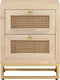 vidaXL - Nachtkastje - 40x30x50 - cm - massief - mangohout - en - ijzer