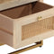 vidaXL - Nachtkastje - 40x30x50 - cm - massief - mangohout - en - ijzer