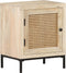 vidaXL - Nachtkastje - 40x30x50 - cm - massief - mangohout - en - natuurlijk - riet