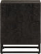 vidaXL - Nachtkastje - 40x30x50 - cm - massief - mangohout - en - ijzer - zwart