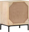 vidaXL - Nachtkastje - 40x30x50 - cm - massief - mangohout - en - natuurlijk - riet