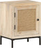 vidaXL - Nachtkastje - 40x30x50 - cm - massief - mangohout - en - natuurlijk - riet