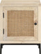 vidaXL - Nachtkastje - 40x30x50 - cm - massief - mangohout - en - natuurlijk - riet