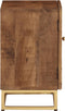vidaXL - Nachtkastje - 40x30x50 - cm - massief - mangohout - en - ijzer