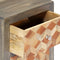 vidaXL - Nachtkastje - 40x30x50 - cm - massief - mangohout - grijs