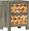 vidaXL - Nachtkastje - 40x30x50 - cm - massief - mangohout - grijs