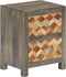 vidaXL - Nachtkastje - 40x30x50 - cm - massief - mangohout - grijs