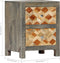 vidaXL - Nachtkastje - 40x30x50 - cm - massief - mangohout - grijs