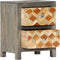 vidaXL - Nachtkastje - 40x30x50 - cm - massief - mangohout - grijs