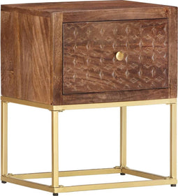 vidaXL - Nachtkastje - 40x30x50 - cm - massief - mangohout