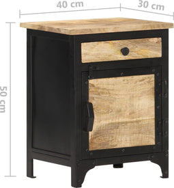 vidaXL - Nachtkastje - 40x30x50 - cm - massief - mangohout