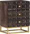 vidaXL - Nachtkastje - 40x30x50 - cm - massief - mangohout - zwart