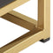 vidaXL - Nachtkastje - 40x30x50 - cm - massief - mangohout - zwart - en - goudkleurig