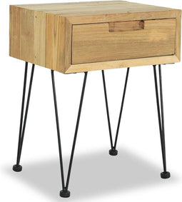 vidaXL - Nachtkastje - 40x30x50 - cm - massief - teakhout
