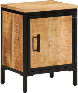 vidaXL - Nachtkastje - 40x30x52,5 - cm - massief - ruw - mangohout