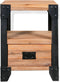 vidaXL - Nachtkastje - 40x30x54 - cm - massief - acaciahout - staal