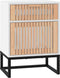 vidaXL - Nachtkastje - 40x30x55,5 - cm - bewerkt - hout - en - ijzer - wit