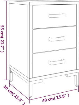 vidaXL - Nachtkastje - 40x30x55 - cm - gerecycled - massief - grenenhout - bruin