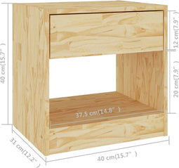 vidaXL - Nachtkastje - 40x31x40 - cm - massief - grenenhout