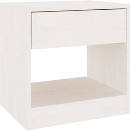 vidaXL - Nachtkastje - 40x31x40 - cm - massief - grenenhout - wit