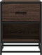 vidaXL - Nachtkastje - 40x31x50 - cm - bewerkt - hout - bruin - eikenkleurig