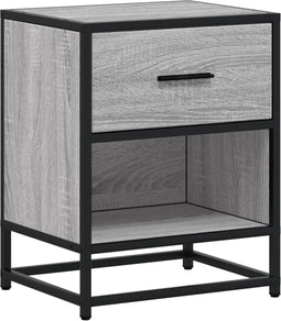 vidaXL - Nachtkastje - 40x31x50 - cm - bewerkt - hout - grijs - sonoma - eikenkleurig
